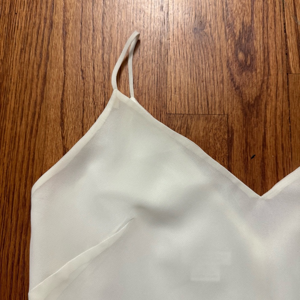 Jenny Yoo V neck strappy camisole top in white size 4 - Picture 7 of 13